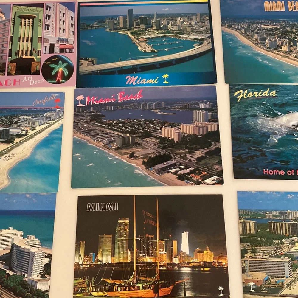 11 Vintage 90’s Scenic Florida Impressions POST CARDS w/ palm trees on back
